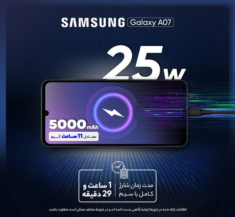 گوشی موبایل سامسونگ مدل Galaxy A07 دو سیم کارت ظرفیت 128گیگابایت و رم 6 گیگابایت سبز
