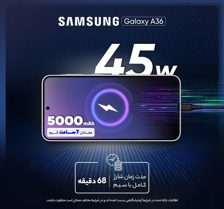 گوشی موبایل سامسونگ مدل Galaxy A36 دو سیم کارت ظرفیت 128 گیگابایت و رم 8 گیگابایت - ویتنام