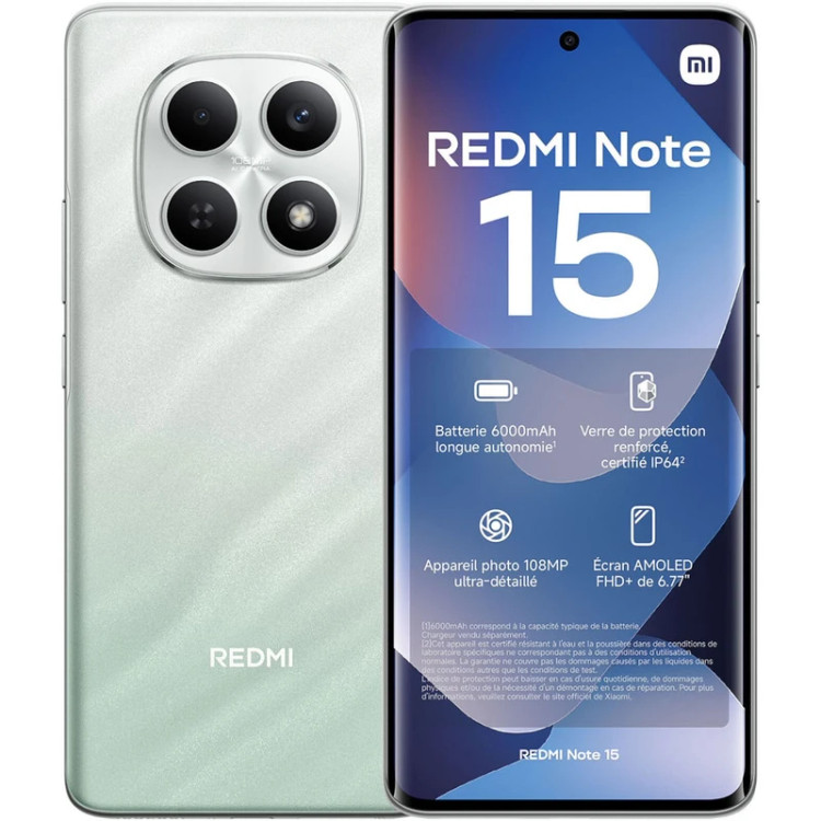 گوشی موبایل شیائومی مدل Redmi Note 15 4G دو سیم کارت ظرفیت 256 گیگابایت و رم 8 گیگابایت سبز